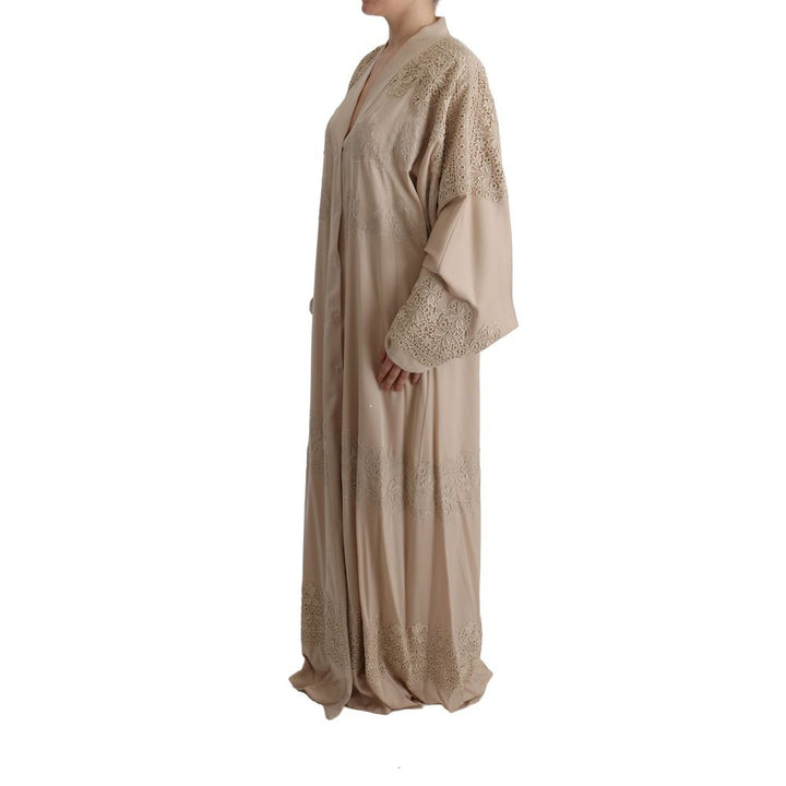 Dolce &amp; Gabbana Beige Silk Full-Length Jacket
