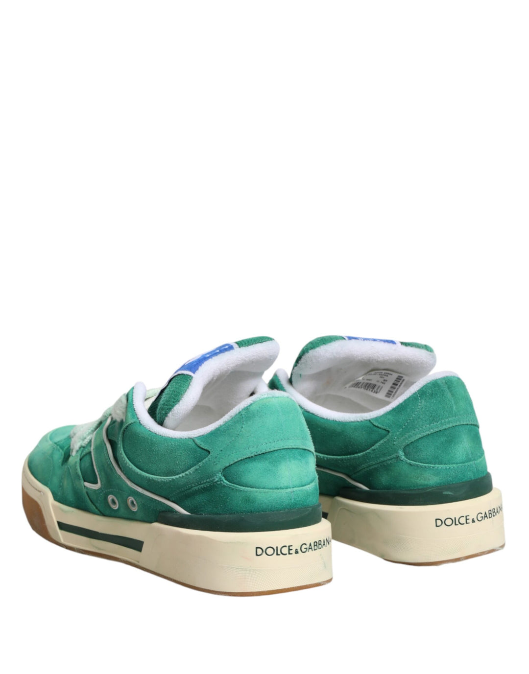 Dolce &amp; Gabbana Green Suede New Roma Low Top Sneakers Shoes