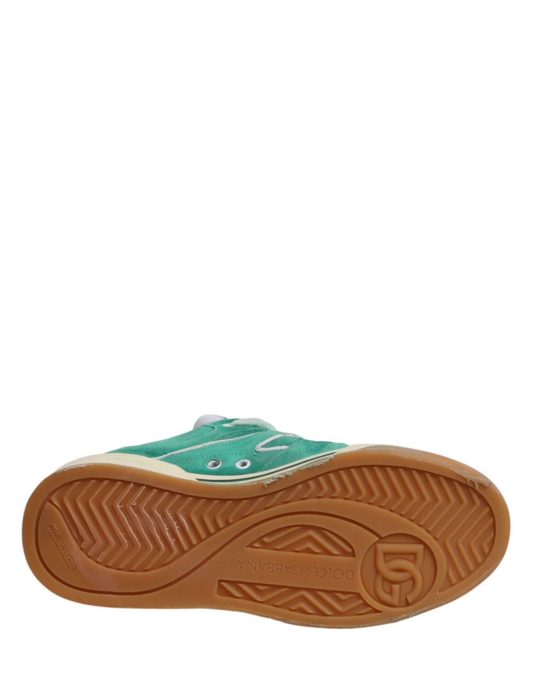 Dolce &amp; Gabbana Green Suede New Roma Low Top Sneakers Shoes
