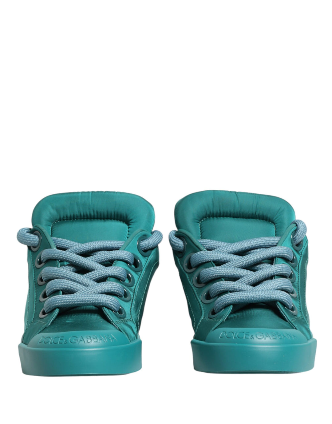 Dolce &amp; Gabbana Teal Portofino Men Low Top Sneakers Shoes
