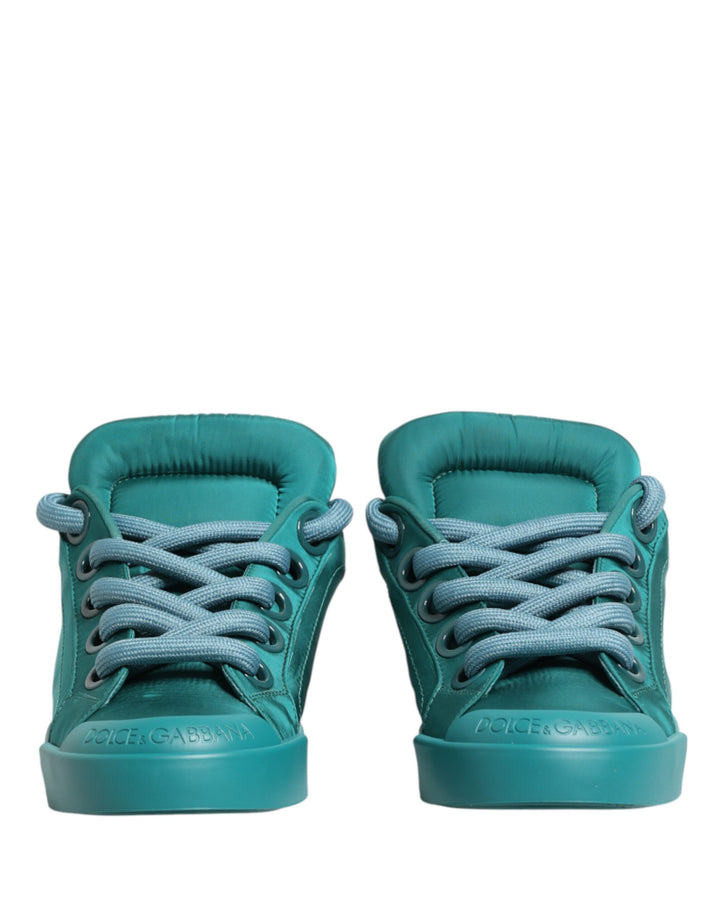 Dolce &amp; Gabbana Teal Portofino Men Low Top Sneakers Shoes