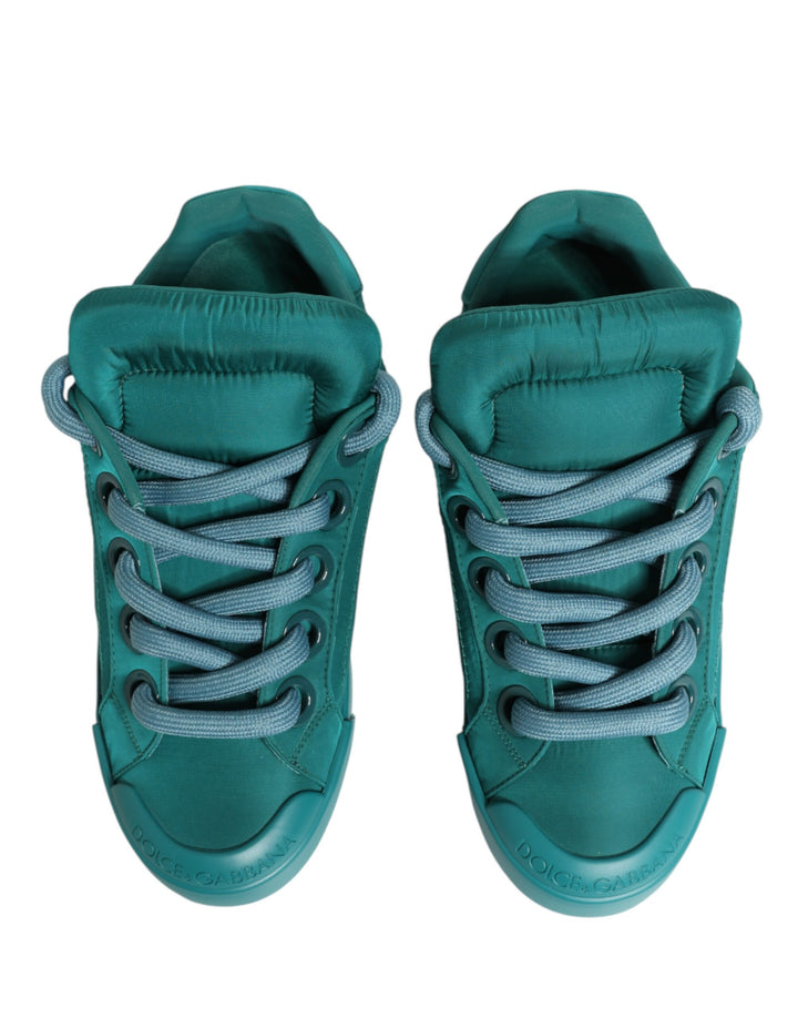 Dolce &amp; Gabbana Teal Portofino Men Low Top Sneakers Shoes