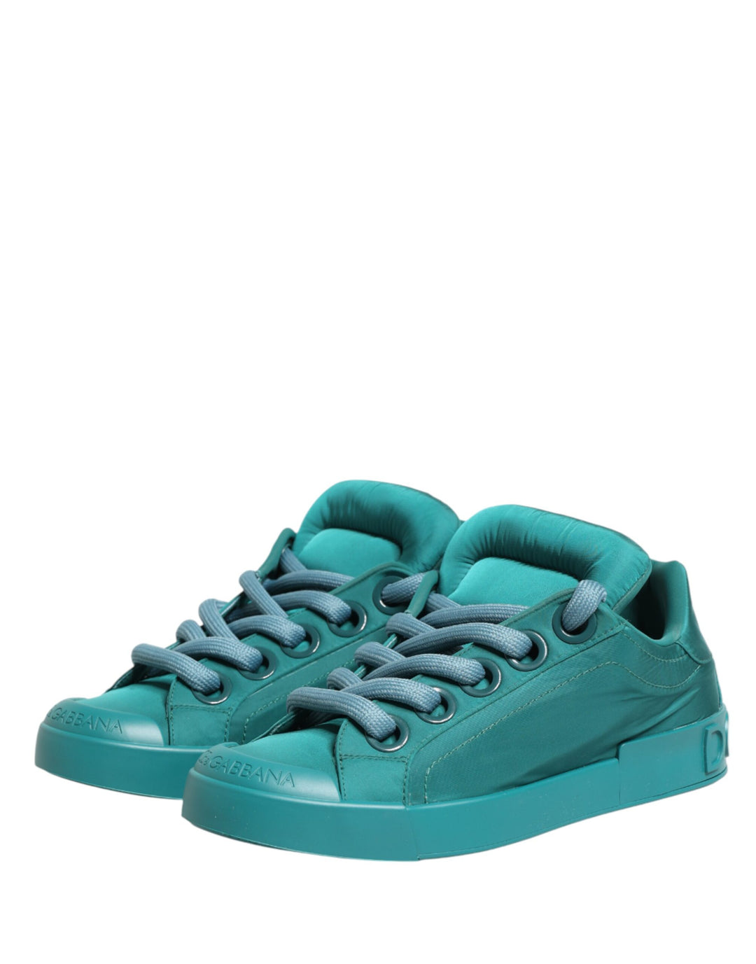 Dolce &amp; Gabbana Teal Portofino Men Low Top Sneakers Shoes