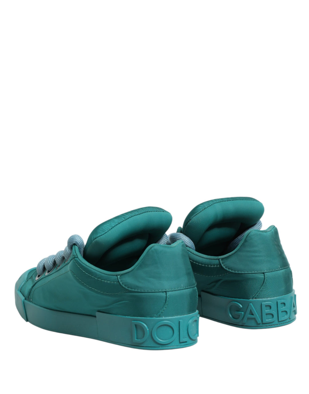 Dolce &amp; Gabbana Teal Portofino Men Low Top Sneakers Shoes