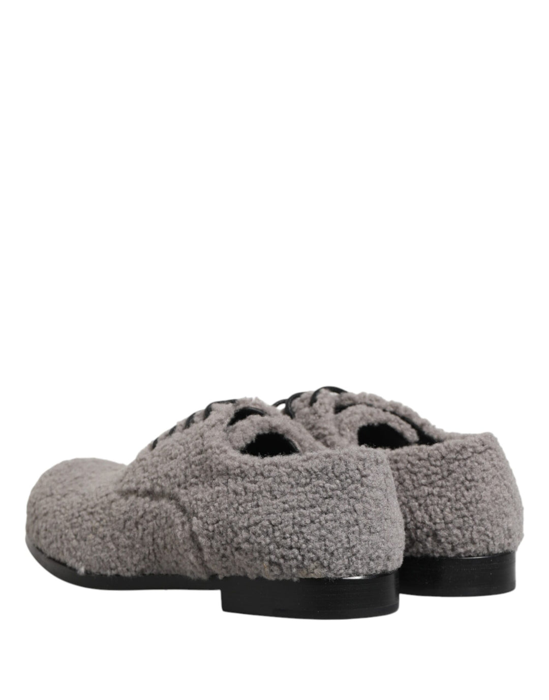 Dolce &amp; Gabbana Gray Fleece Lace Up Men Derby Dress Shoes