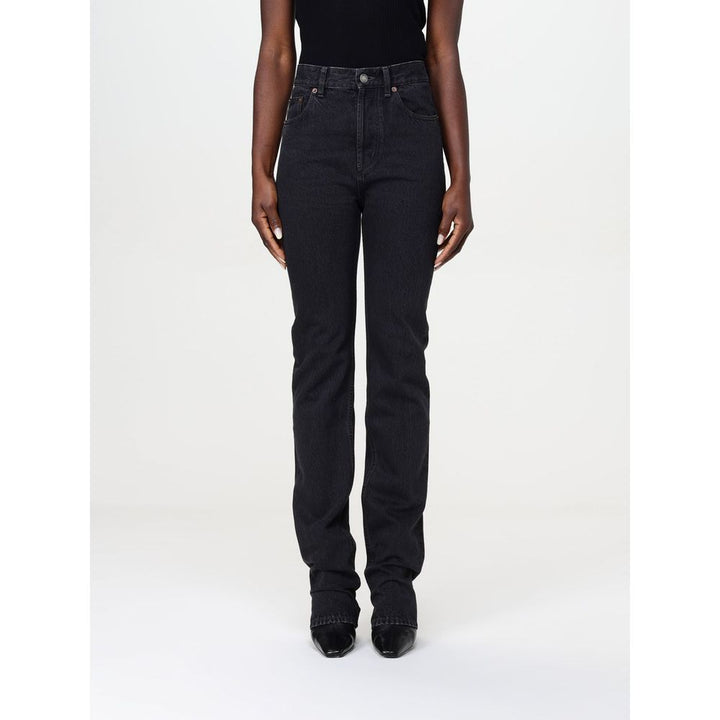 Saint Laurent Black Cotton Straight-Leg Jeans