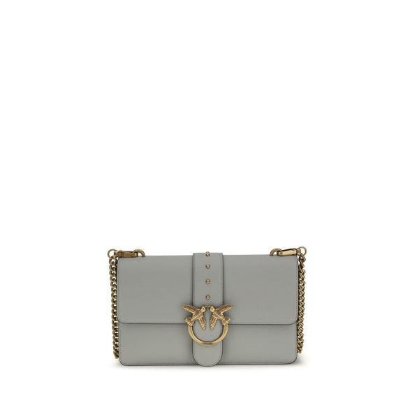 PINKO - Gray Calf Leather Bos Taurus Shoulder Bag