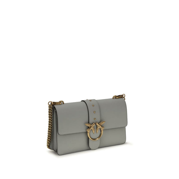 PINKO - Gray Calf Leather Bos Taurus Shoulder Bag