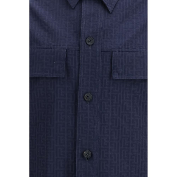 Balmain Blue Cotton Coat