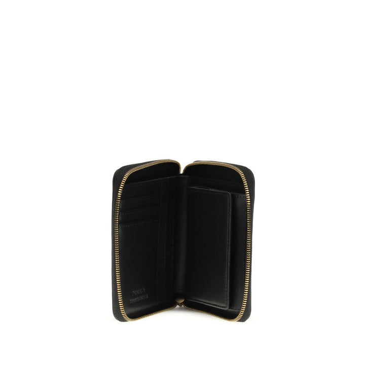 PINKO Black Calf Leather Bos Taurus Wallet