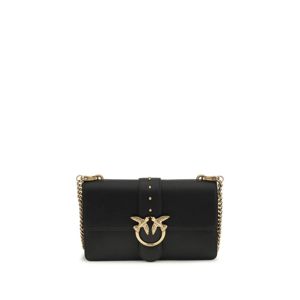 PINKO - Black Calf Leather Bos Taurus Shoulder Bag