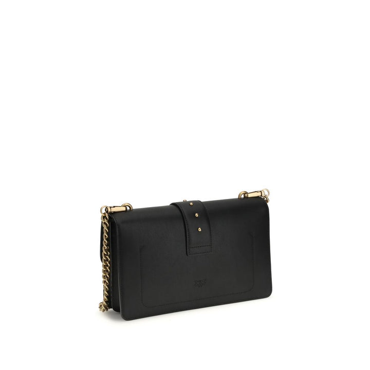 PINKO - Black Calf Leather Bos Taurus Shoulder Bag