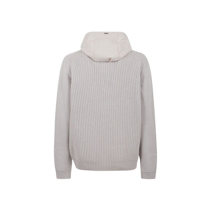 Herno Gray Wool Hoodie