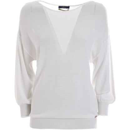 Yes Zee White Viscose Sweatshirt
