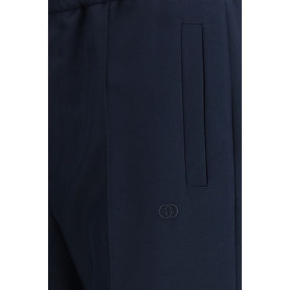 Gucci Blue Polyester Casual Pants