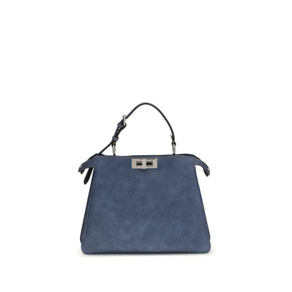 Fendi Blue Calf Leather Bos Taurus Handbag