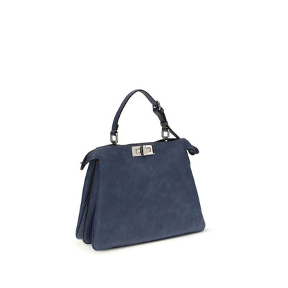 Fendi Blue Calf Leather Bos Taurus Handbag