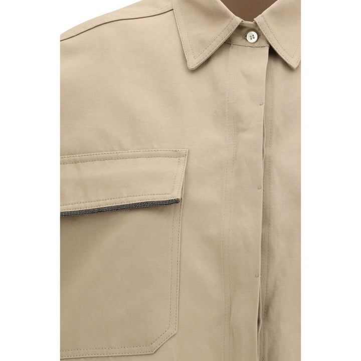 Brunello Cucinelli Beige Cotton Shortsleeve Shirt
