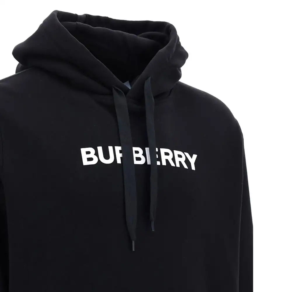 Black hoodie with Burberry logo on a white background