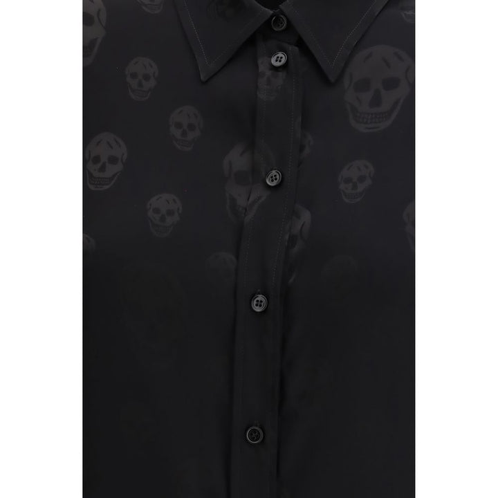 Alexander McQueen Black Viscose Pattern Shirt