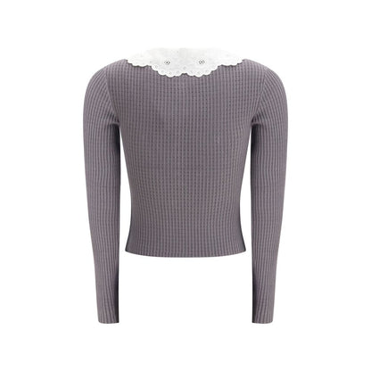 Self-Portrait Gray Viscose Shirt