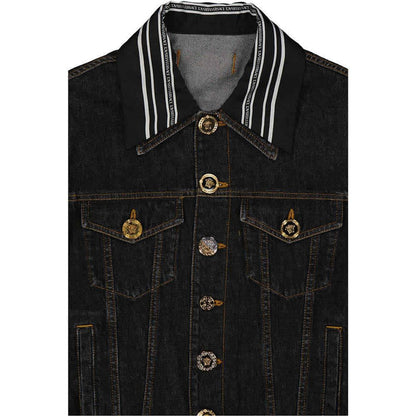Versace Black Cotton Denim Jacket