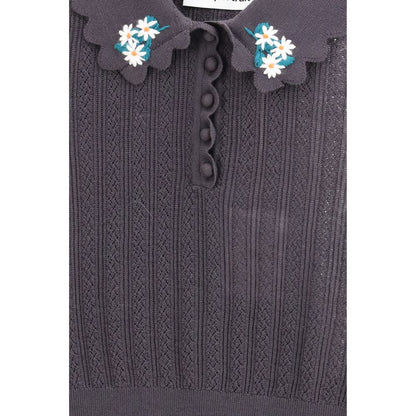 Self-Portrait Gray Wool Blouse