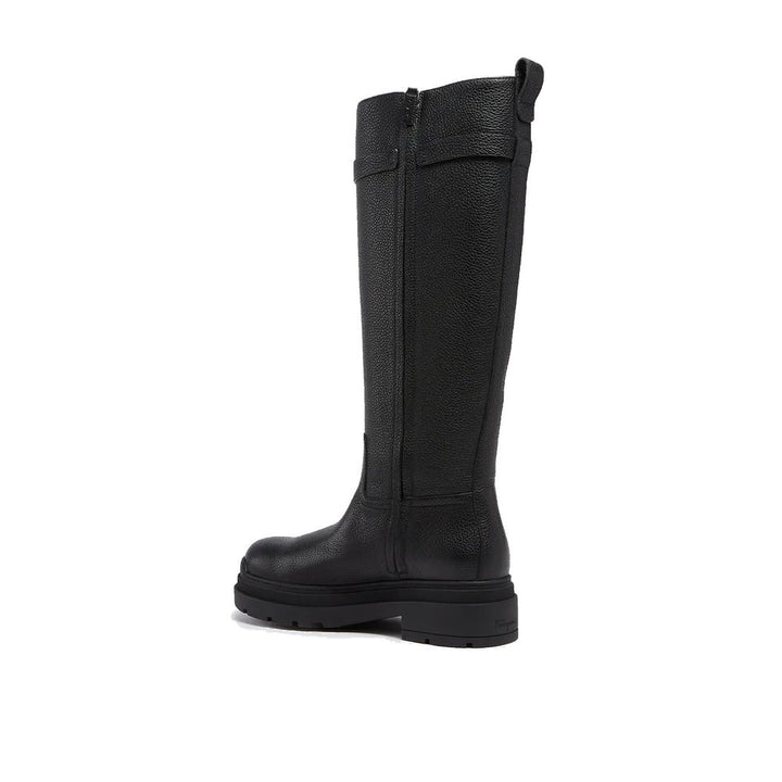 Salvatore Ferragamo Black Calfskin Flat Boots