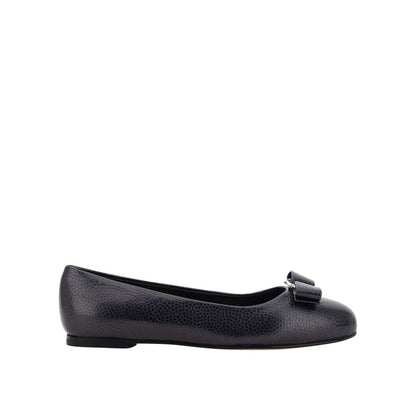 Salvatore Ferragamo Black Calfskin Ballet Flats