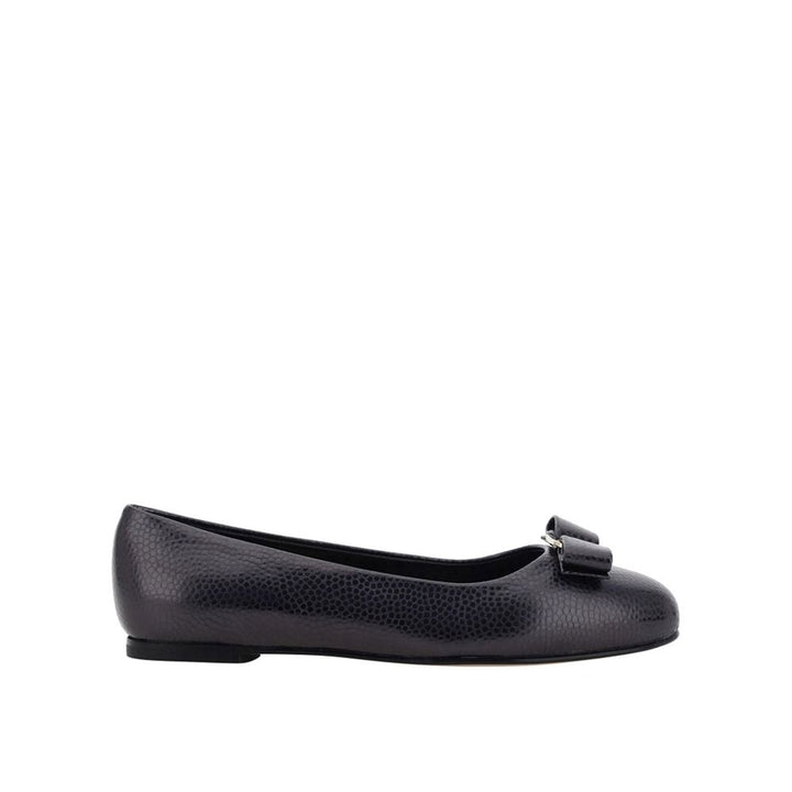 Salvatore Ferragamo Black Calfskin Ballet Flats