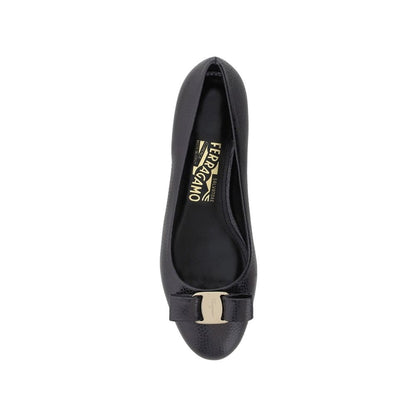 Salvatore Ferragamo Black Calfskin Ballet Flats