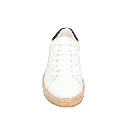 Palm Angels White Calfskin Platform Sneakers