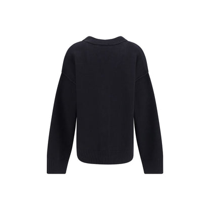 Ami Paris Black Fleece Wool Cardigan