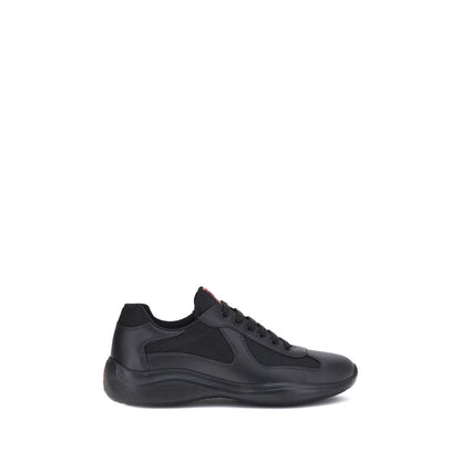 Prada Black Calf Leather Bos Taurus Athletic Sneakers