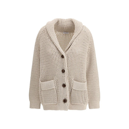 Brunello Cucinelli Cream Cotton Cardigan