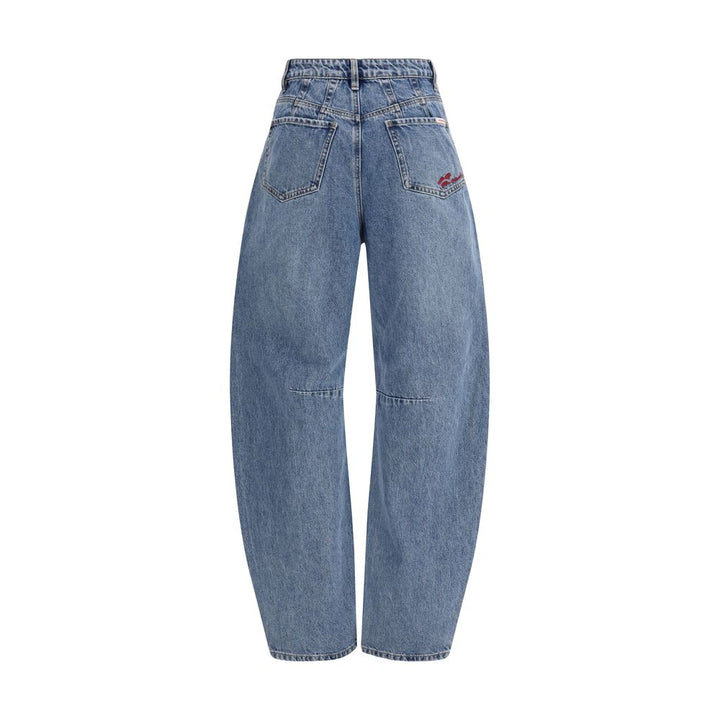 Self-Portrait Blue Cotton Relaxed Fit Jeans