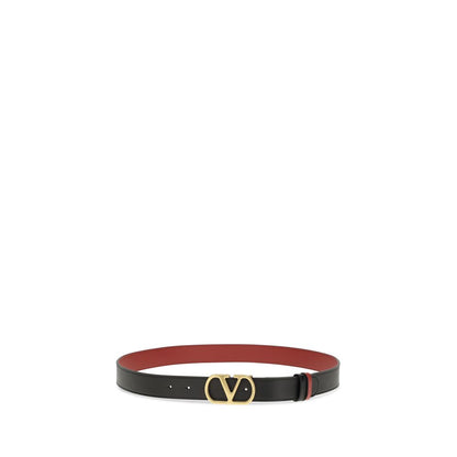 Valentino Garavani Black Calf Leather Bos Taurus Regular Belt