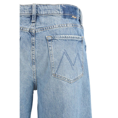 Mother Denim Blue Cotton Cropped Jeans