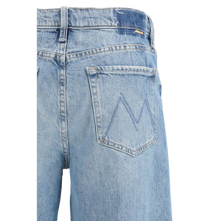 Mother Denim Blue Cotton Straight-Leg Jeans