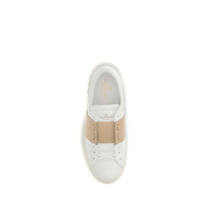 Valentino Garavani White Calf Leather Bos Taurus Low Top Sneakers
