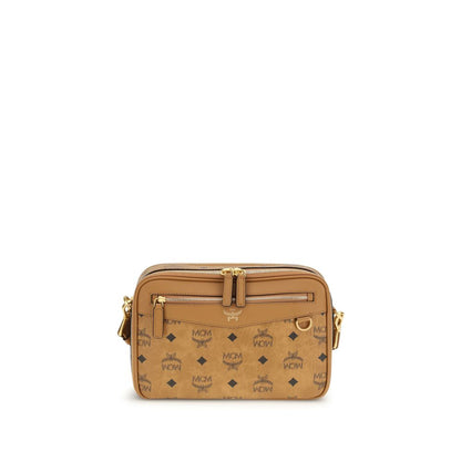 MCM Beige Fabric Shoulder Bag