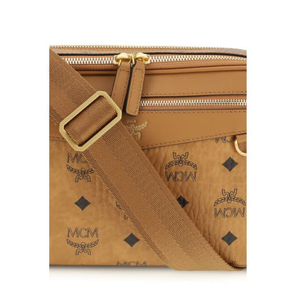 MCM Beige Fabric Shoulder Bag