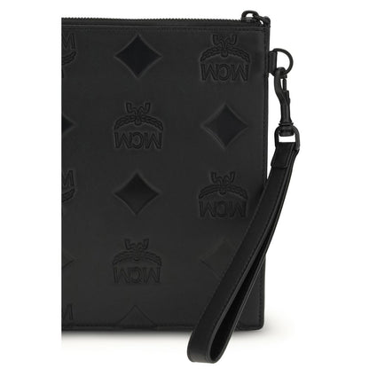 MCM Black Calf Leather Bos Taurus Clutch Bag