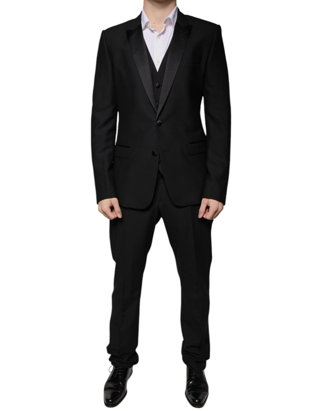 Dolce &amp; Gabbana Black Virgin Wool Tuxedo