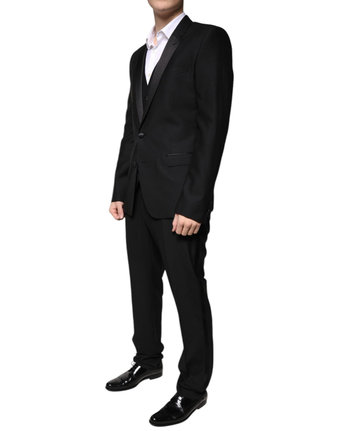 Dolce &amp; Gabbana Black Virgin Wool Tuxedo