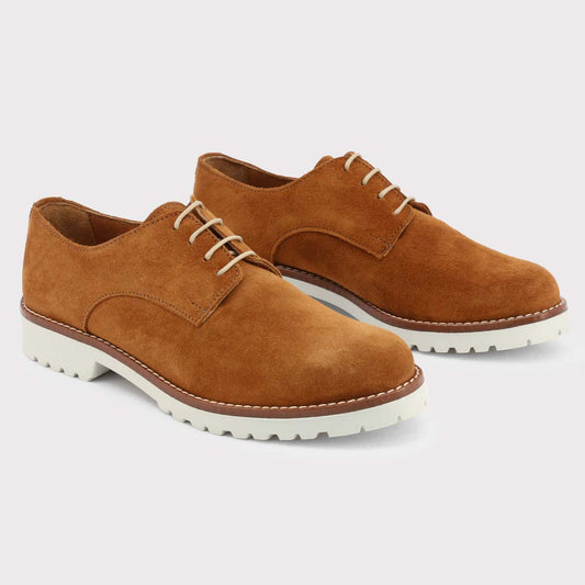 Made in Italy Brown Suede Leather Oxfords And Derbies