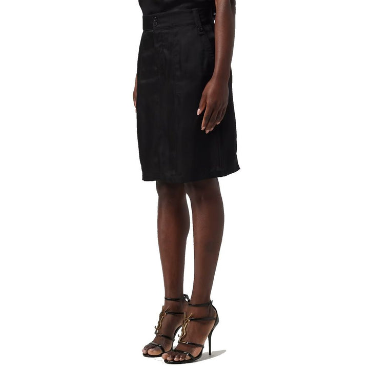 Saint Laurent Black Copper Midi Skirt