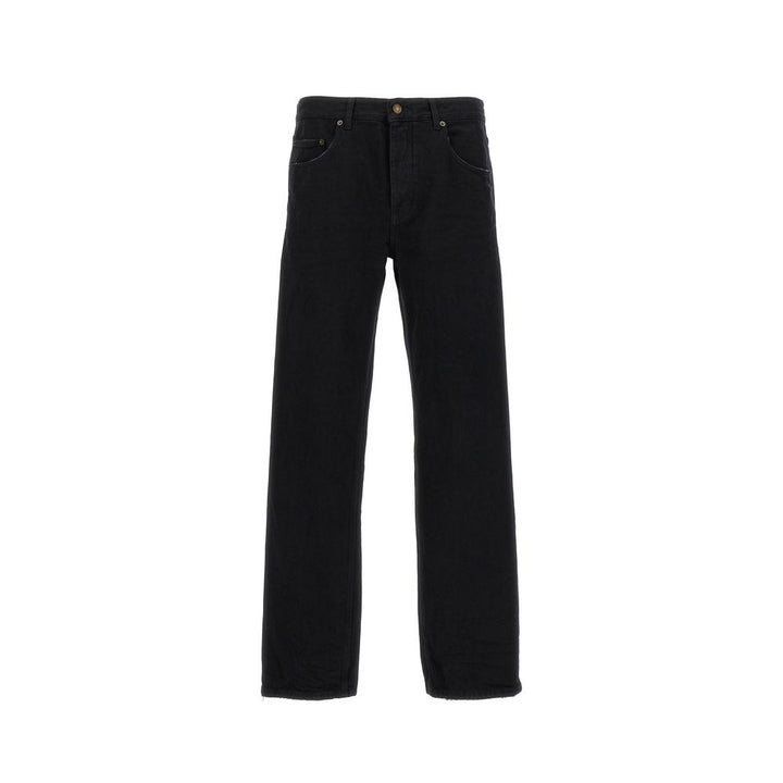 Saint Laurent Black Cotton Relaxed Fit Jeans