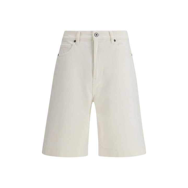 P.A.R.O.S.H. White Cotton Bermuda Shorts