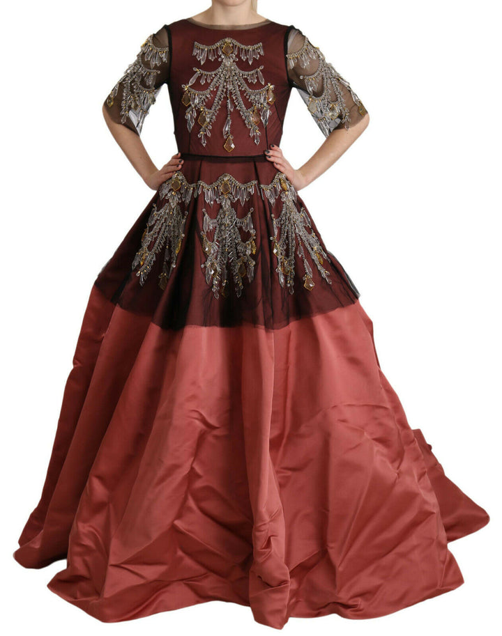 Dolce &amp; Gabbana Crystal Chandelier Silk Princess Gown Dress women’s dress